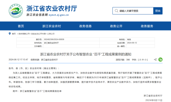 2023年度浙江省智慧農(nóng)業(yè)“百千”工程成果案例公布！托普云農(nóng)4大案例成功入選